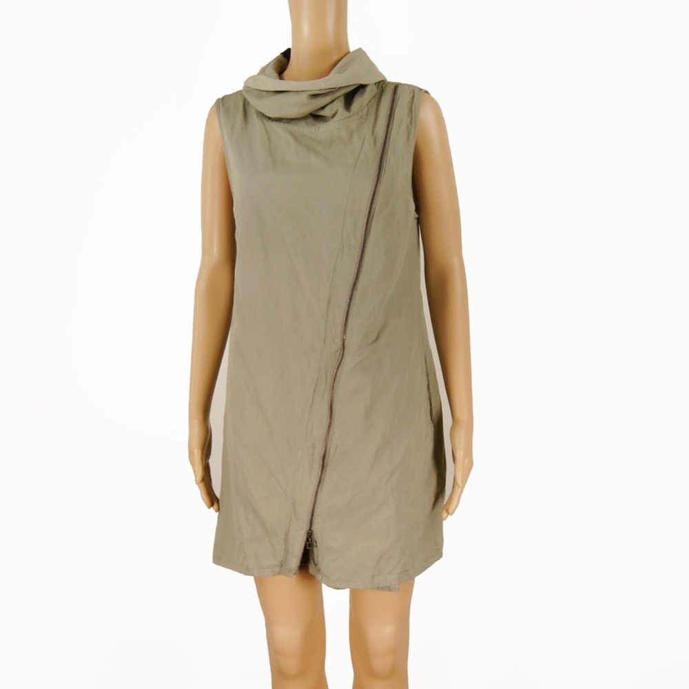Vintage 2000s Sarah Pacini Green Sleeveless Zipper Multi Wear Avant Garde Dress